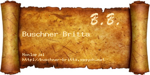 Buschner Britta névjegykártya